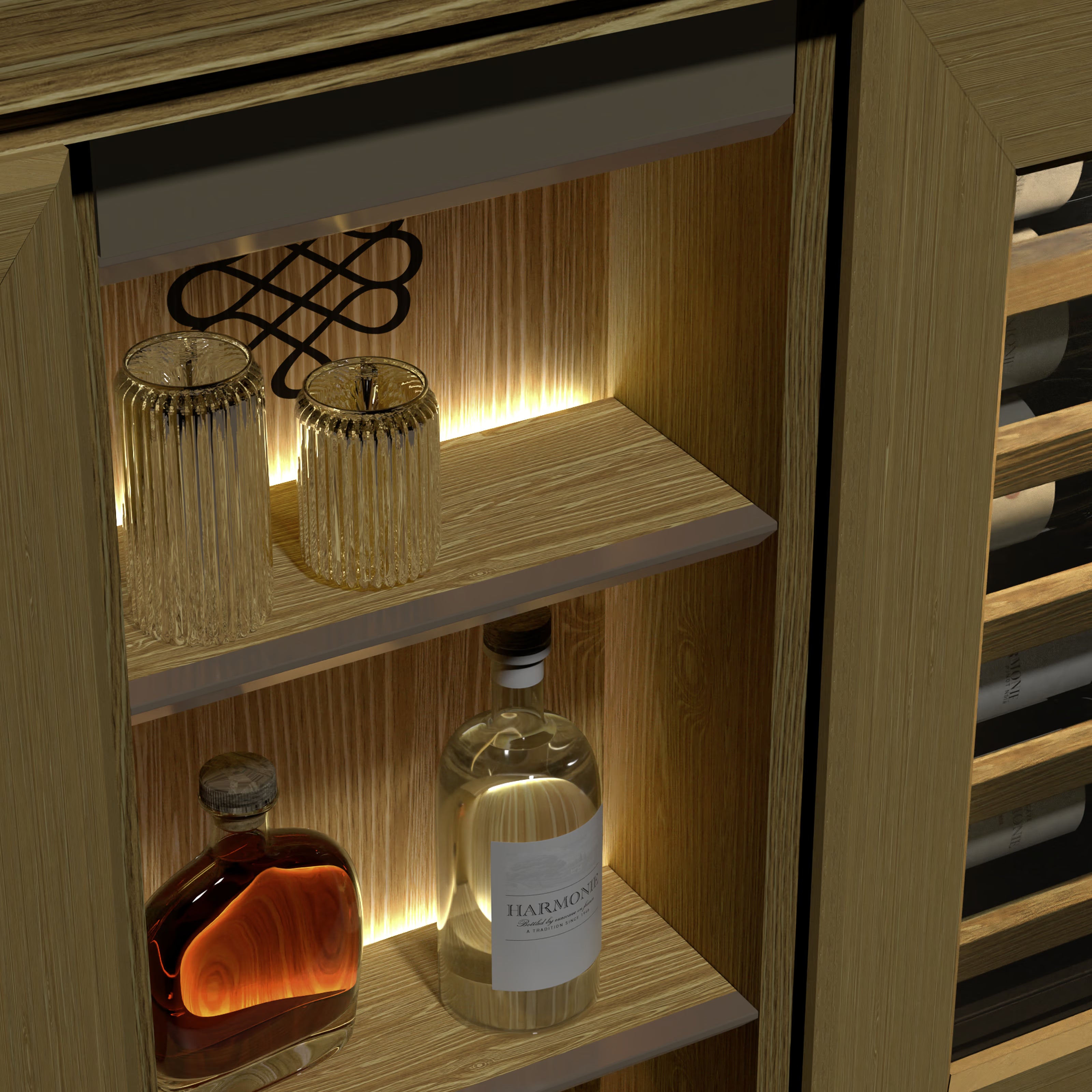 EuroCave Harmonie Multi Zone Wine Cabinet - Light Oak