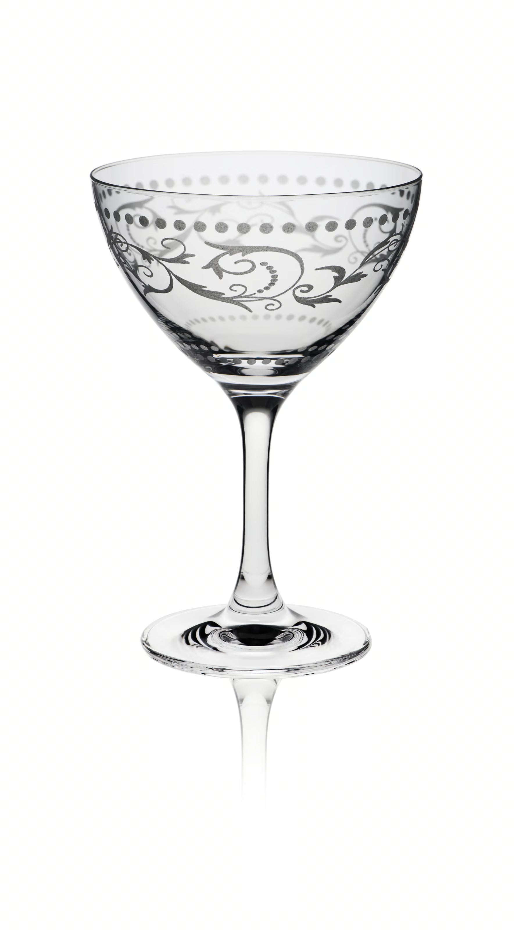 Rona Classic Cocktail Martini / Saucer Champagne Dots Glass