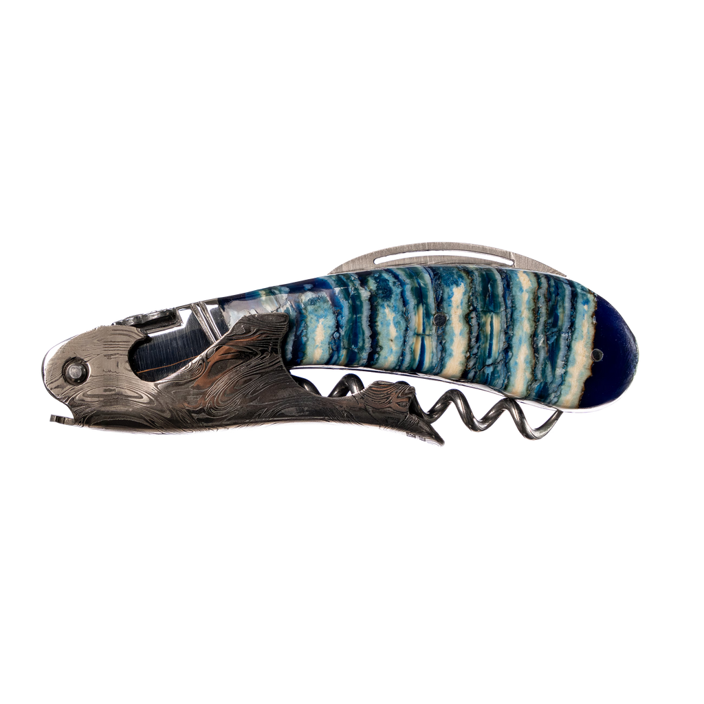 Fontenille Pataud - Magnum Corkscrew - Guilloche Damascus Blue Molar