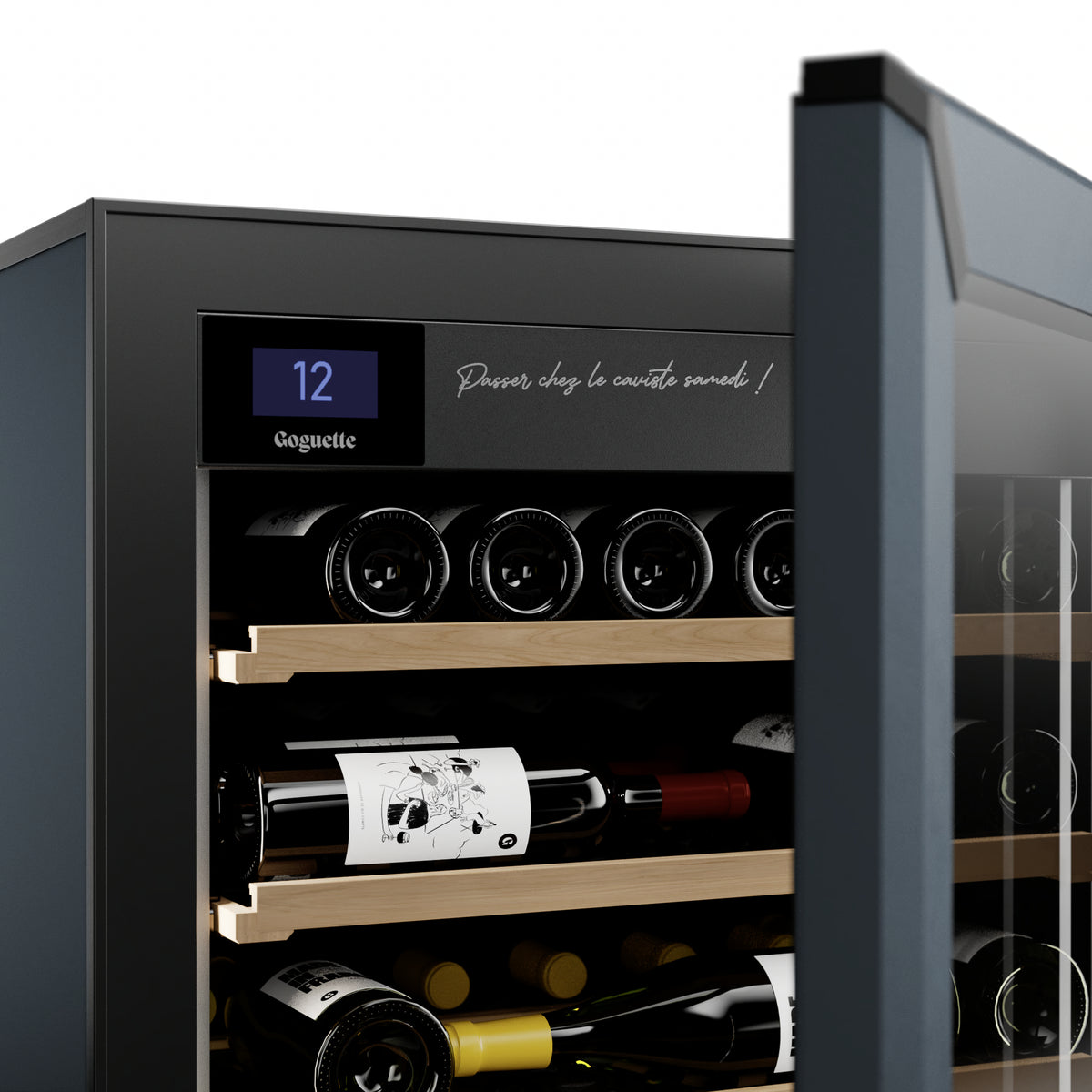 Goguette Small Wine Cabinet 1-Temperature Glass Door White – Cellar Concept