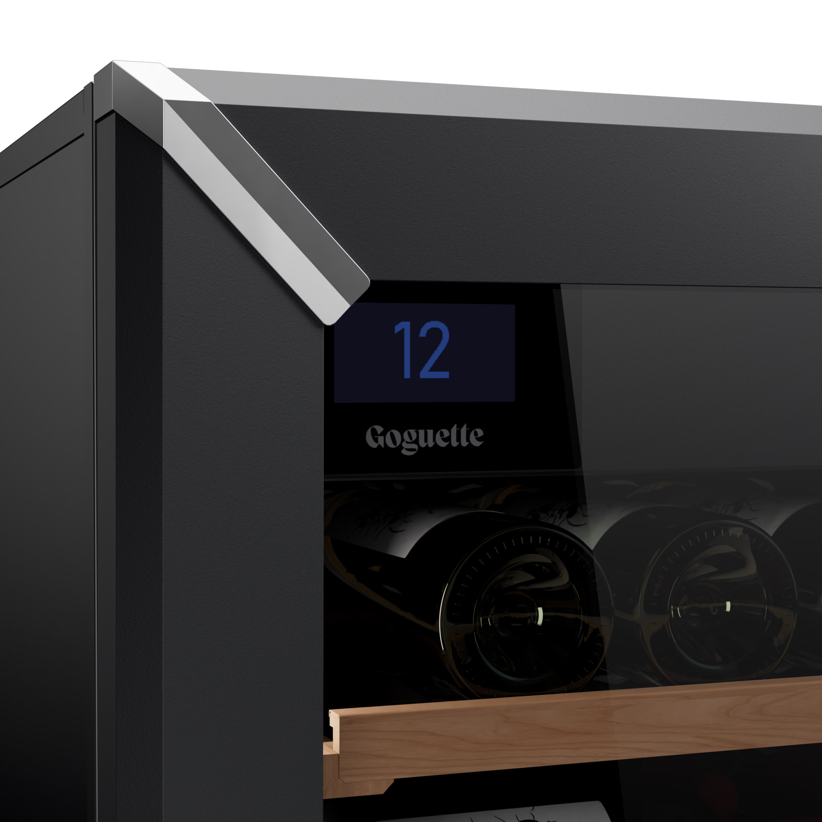 Goguette Large Wine Cabinet 1-Temperature Glass Door Black