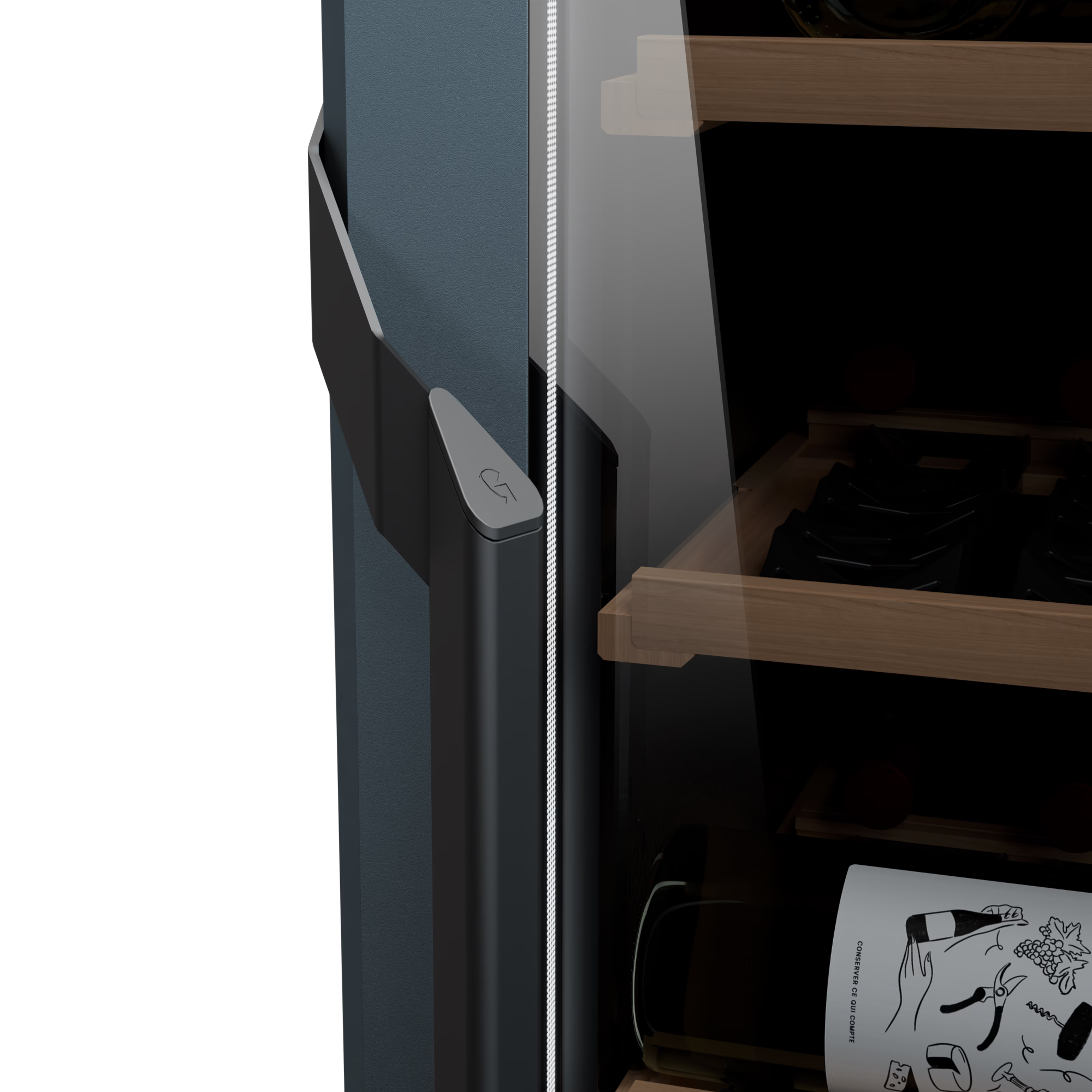 Goguette Large Wine Cabinet 1-Temperature Glass Door Blue