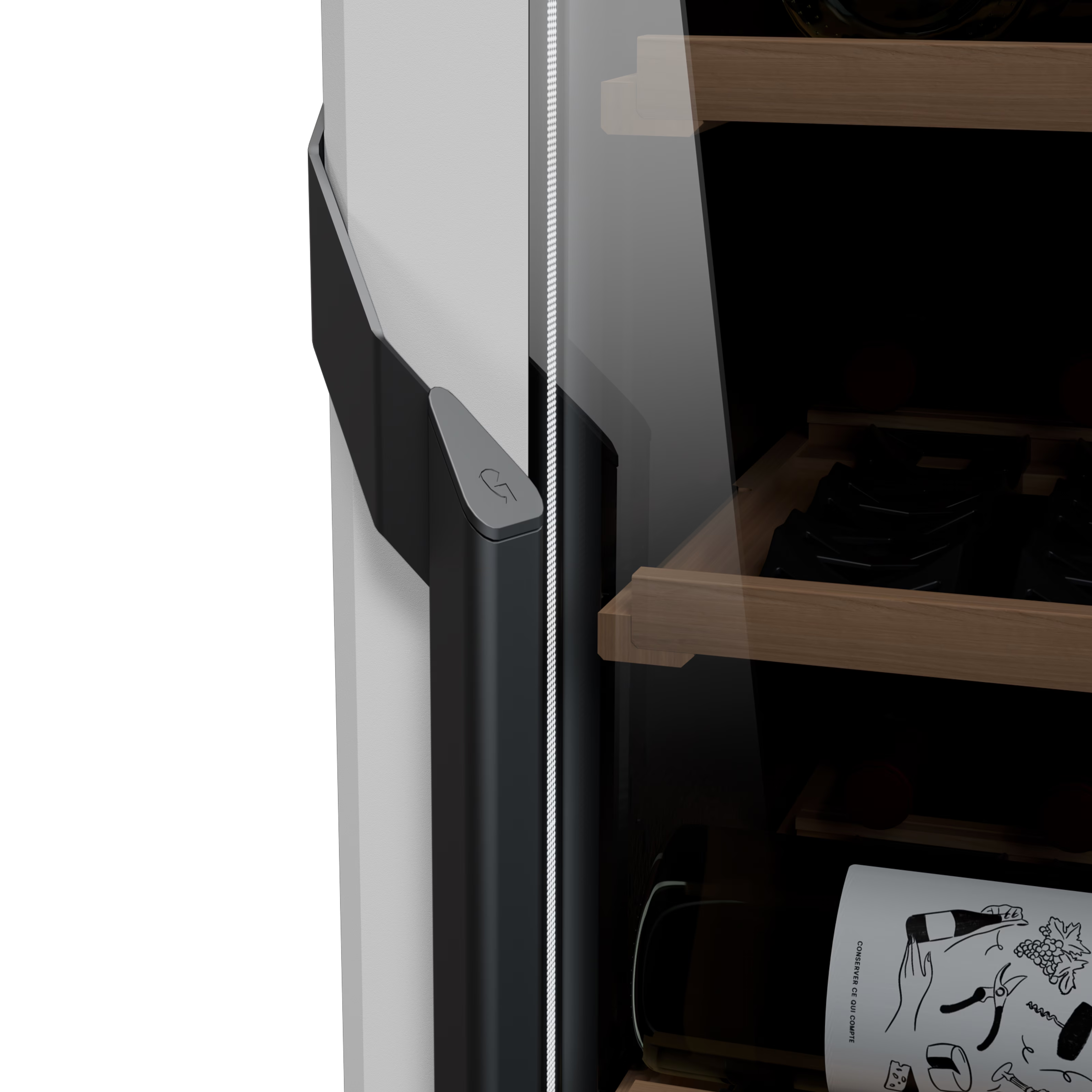 Goguette Large Wine Cabinet 1-Temperature Glass Door White