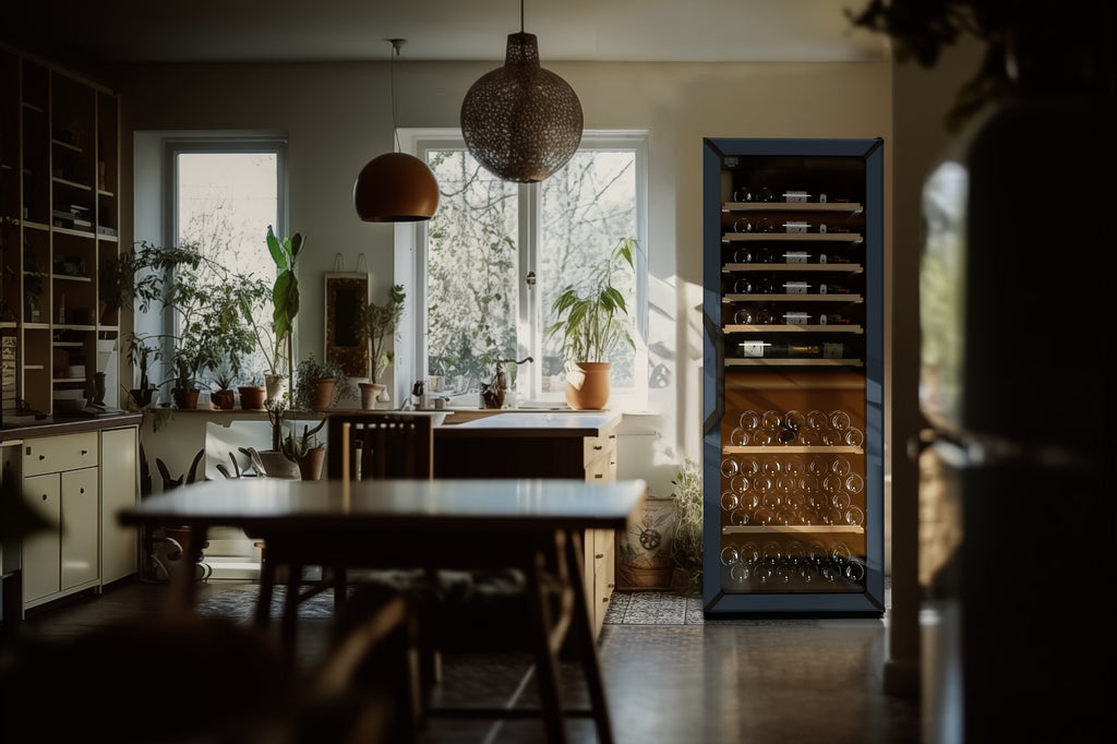 Goguette Large Wine Cabinet 1-Temperature Glass Door Blue
