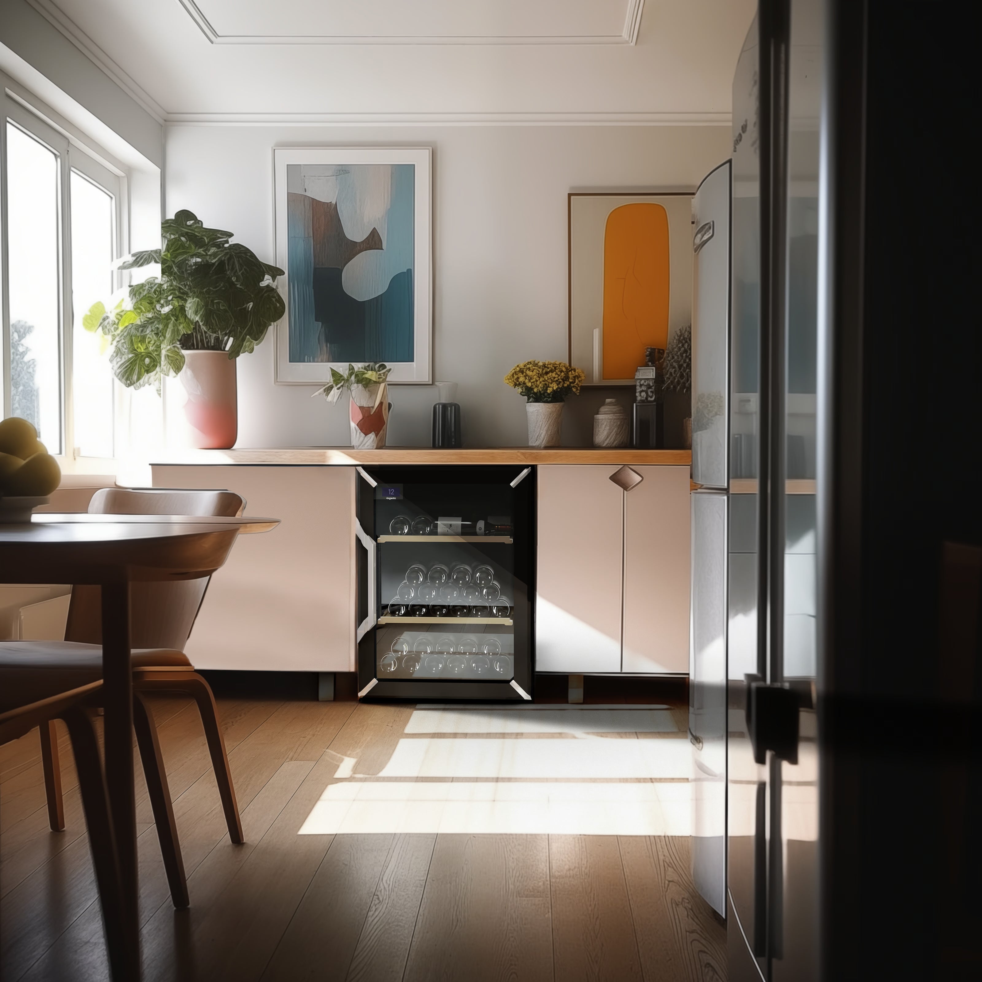 Goguette Small Wine Cabinet 1-Temperature Glass Door Black