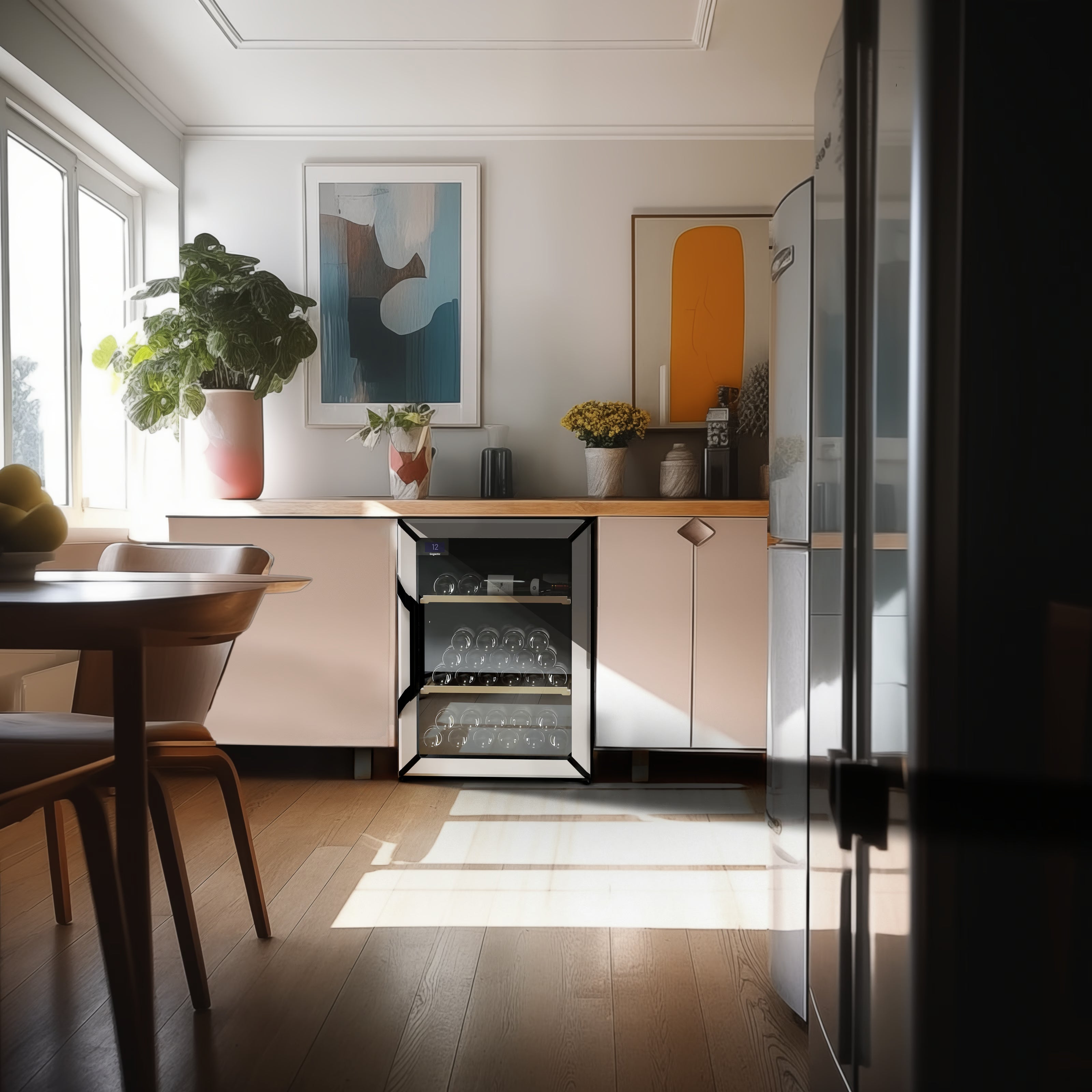 Goguette Small Wine Cabinet 1-Temperature Glass Door White