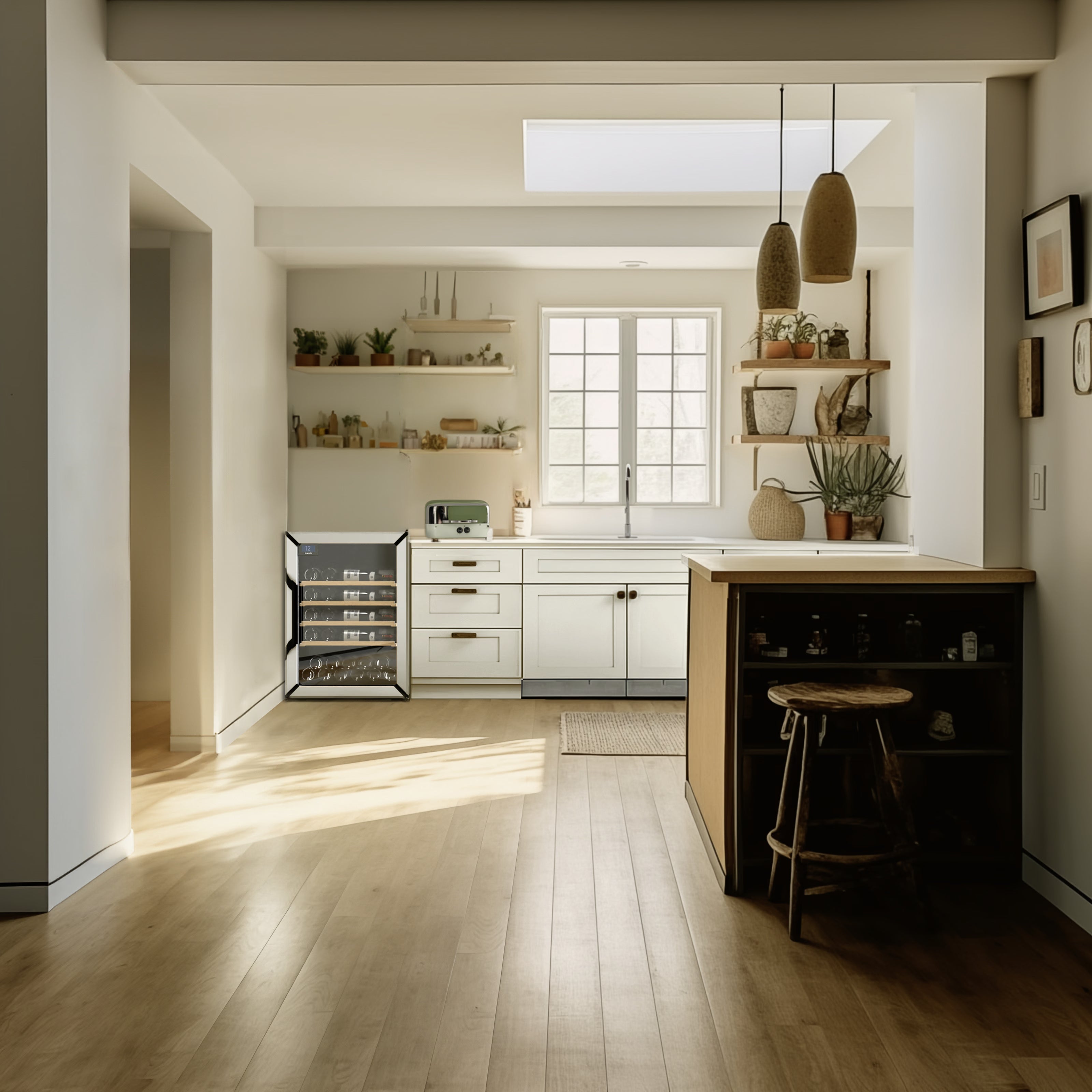 Goguette Small Wine Cabinet 1-Temperature Glass Door White