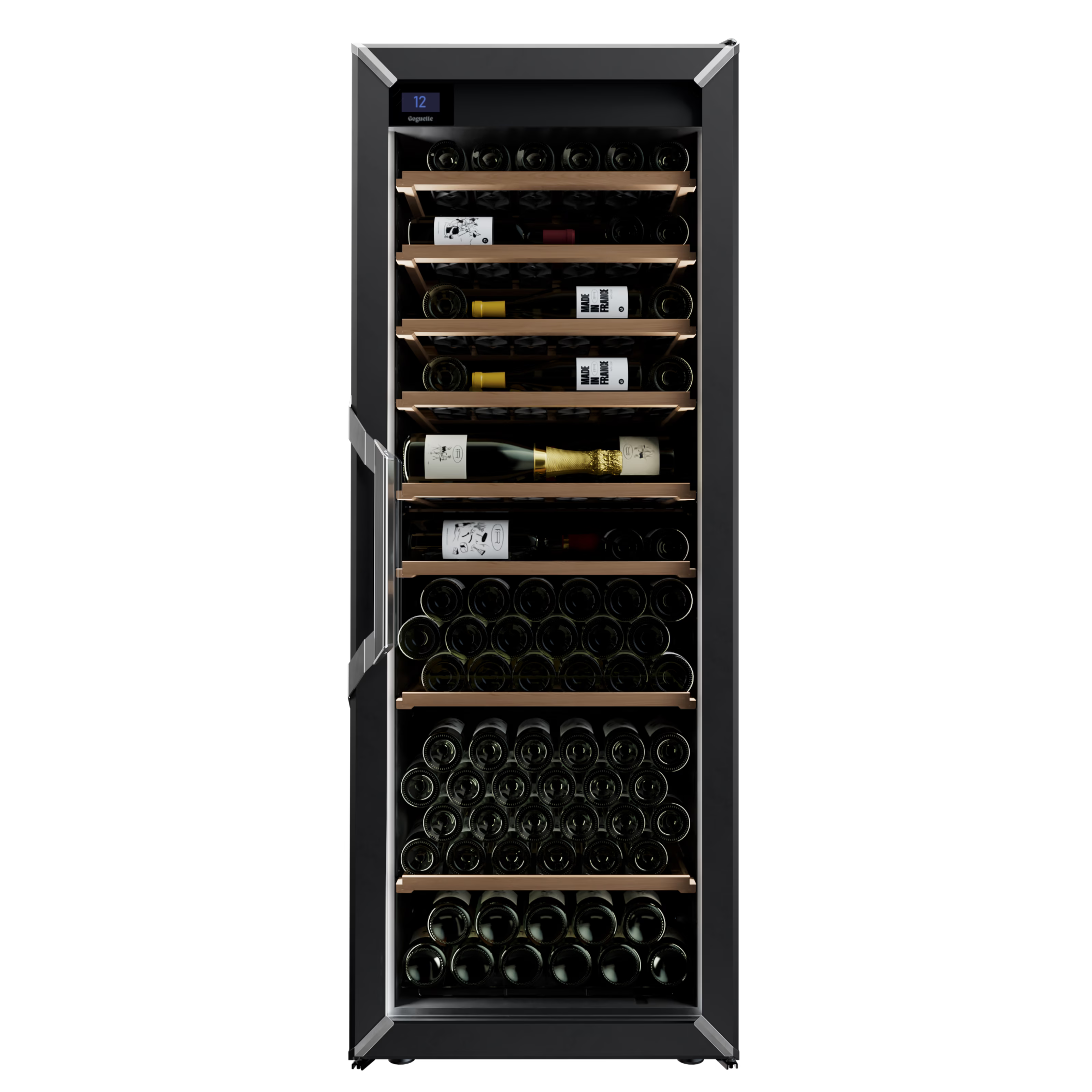 Goguette Large Wine Cabinet 1-Temperature Glass Door Black