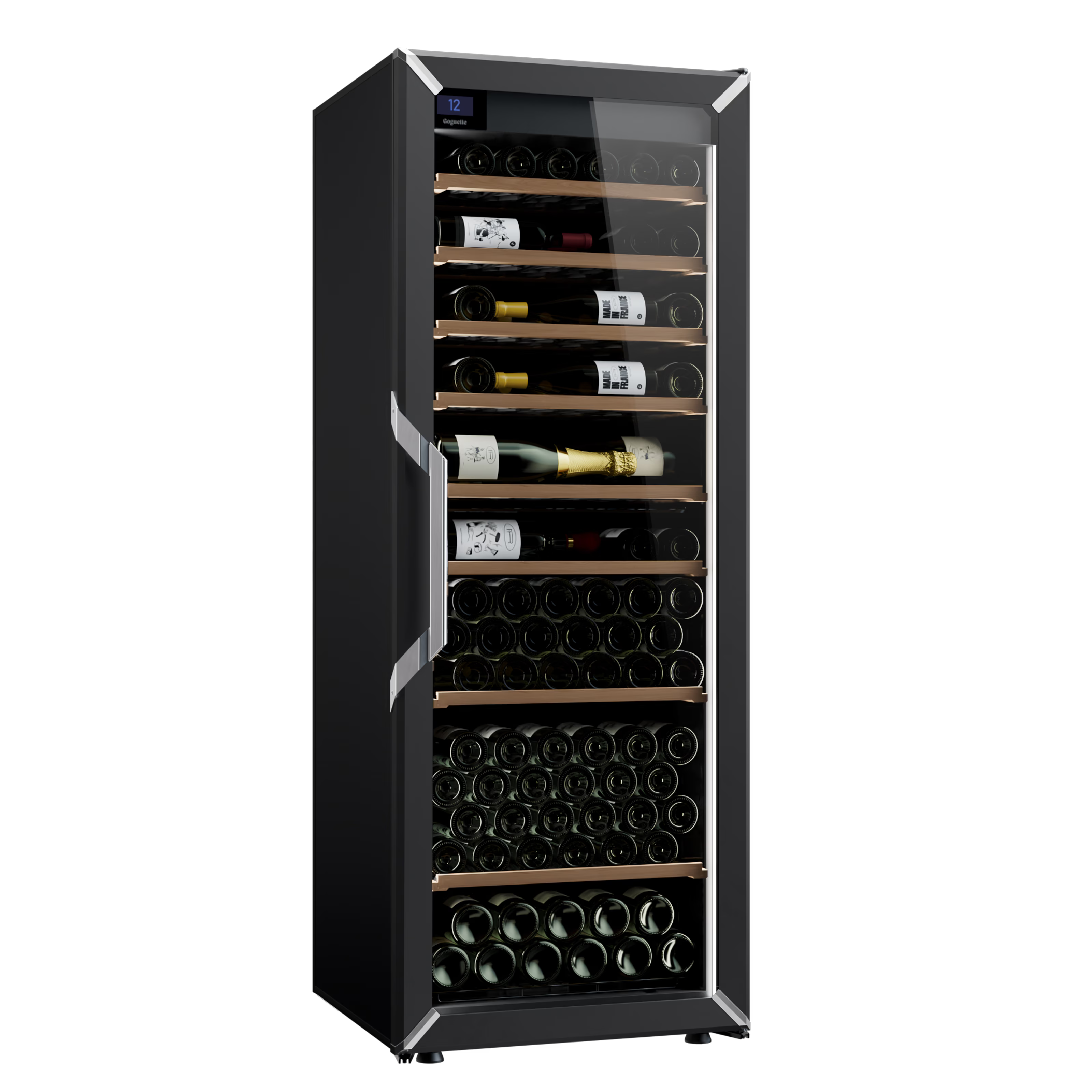 Goguette Large Wine Cabinet 1-Temperature Glass Door Black