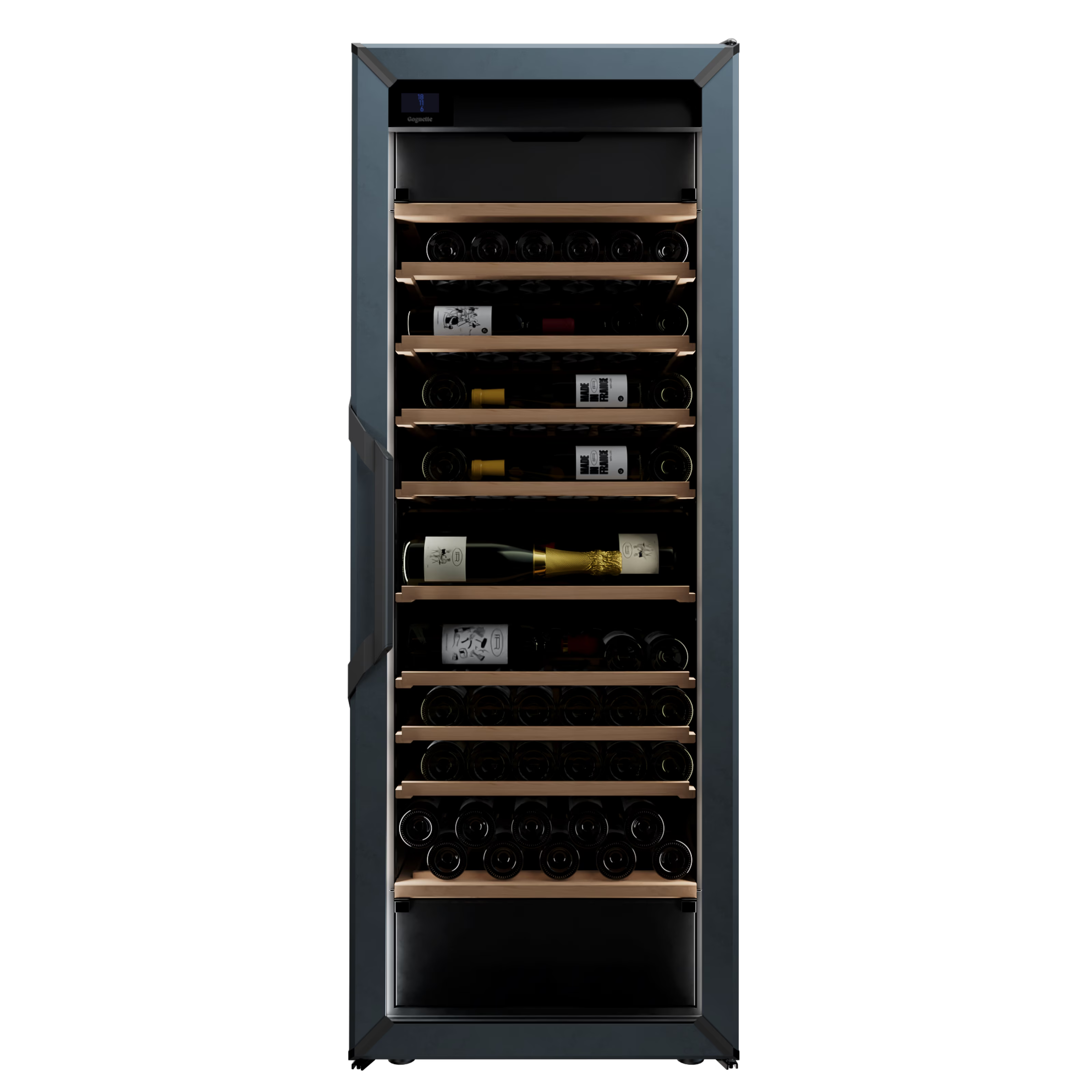 Goguette Large Wine Cabinet 3-Temperature Glass Door Blue
