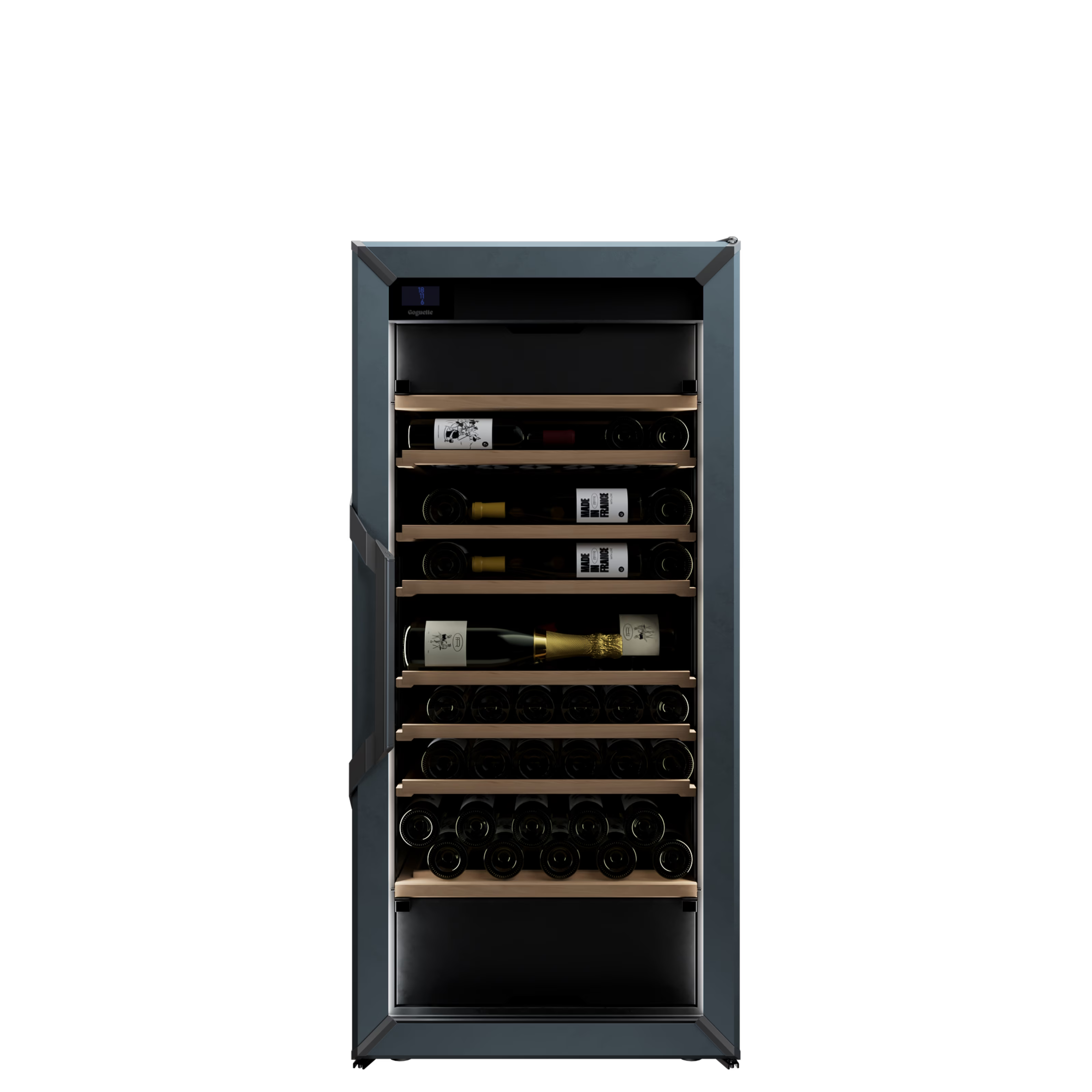 Goguette Medium Wine Cabinet 3-Temperature Glass Door Blue