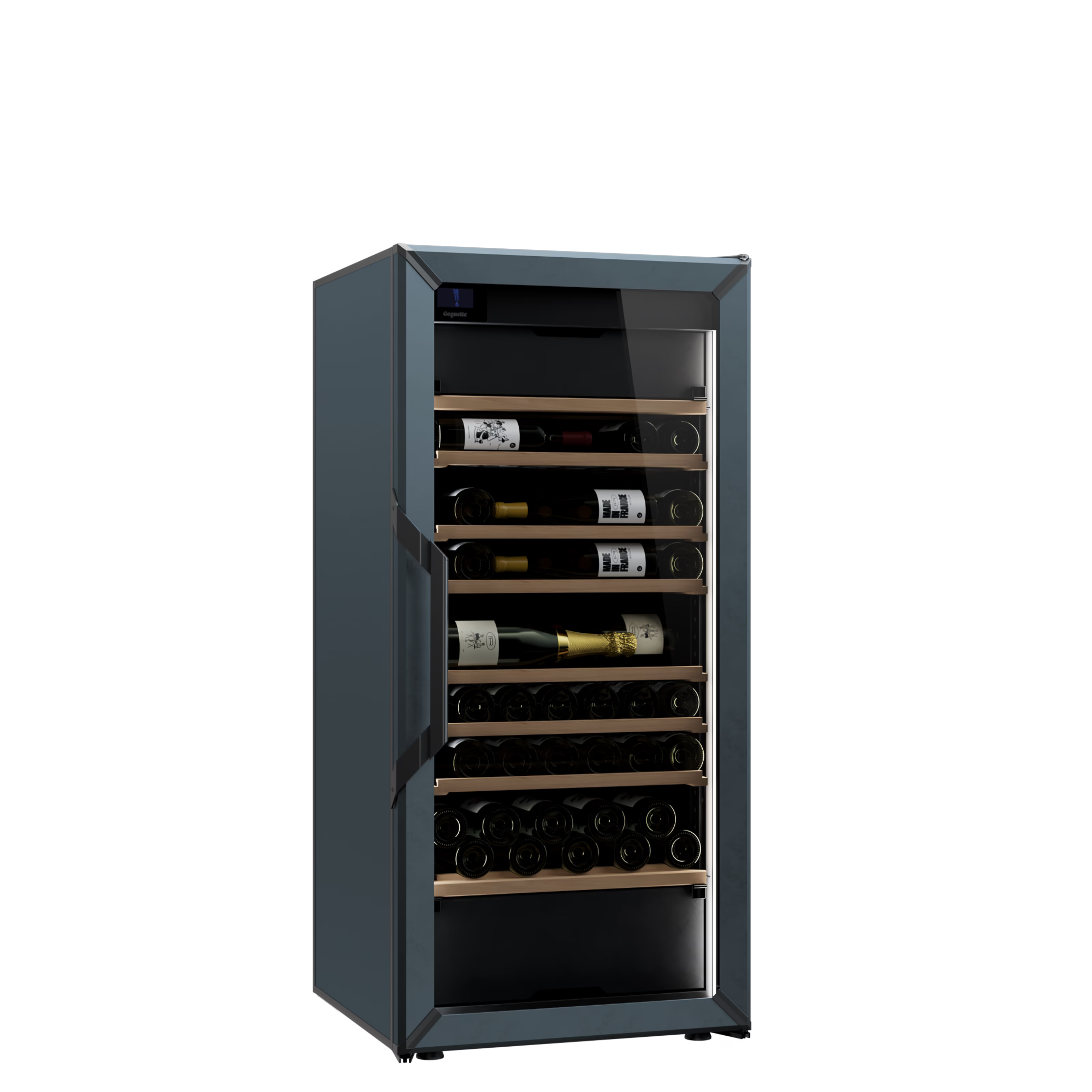 Goguette Medium Wine Cabinet 3-Temperature Glass Door Blue