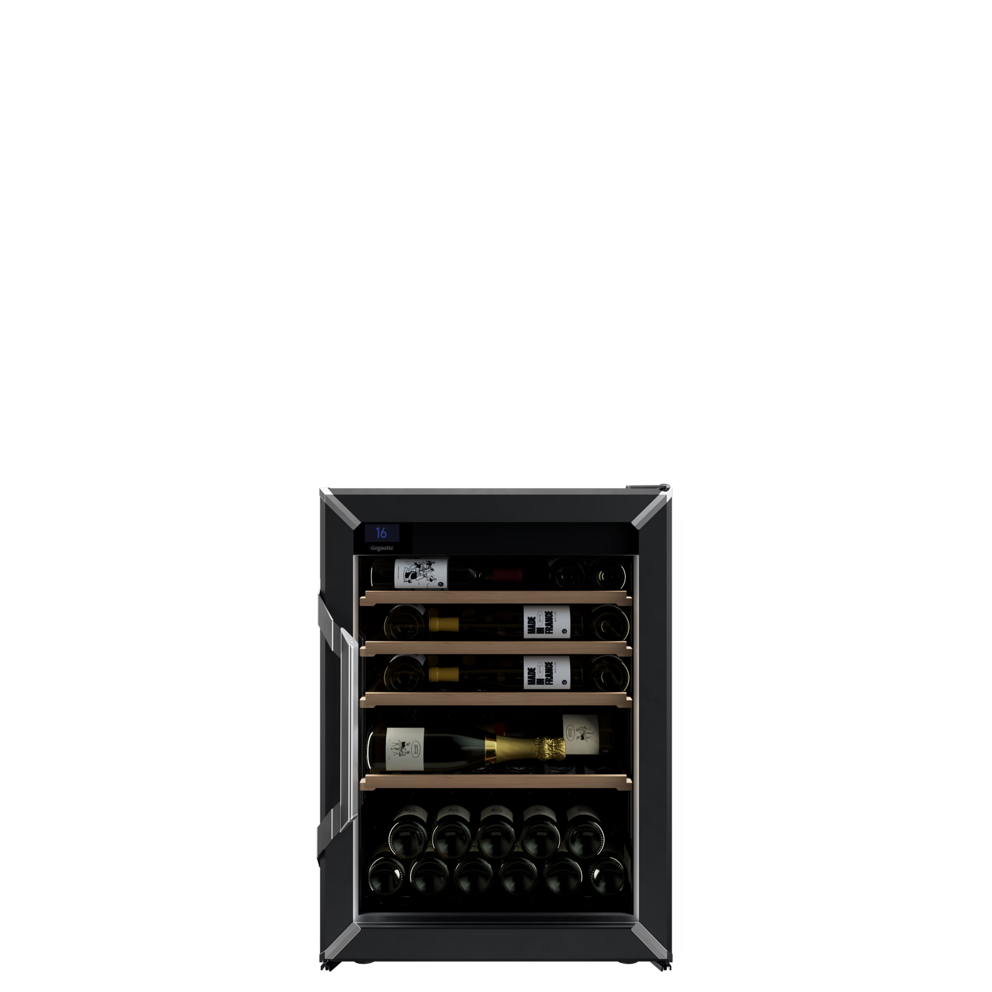 Goguette Small Wine Cabinet 1-Temperature Glass Door Black