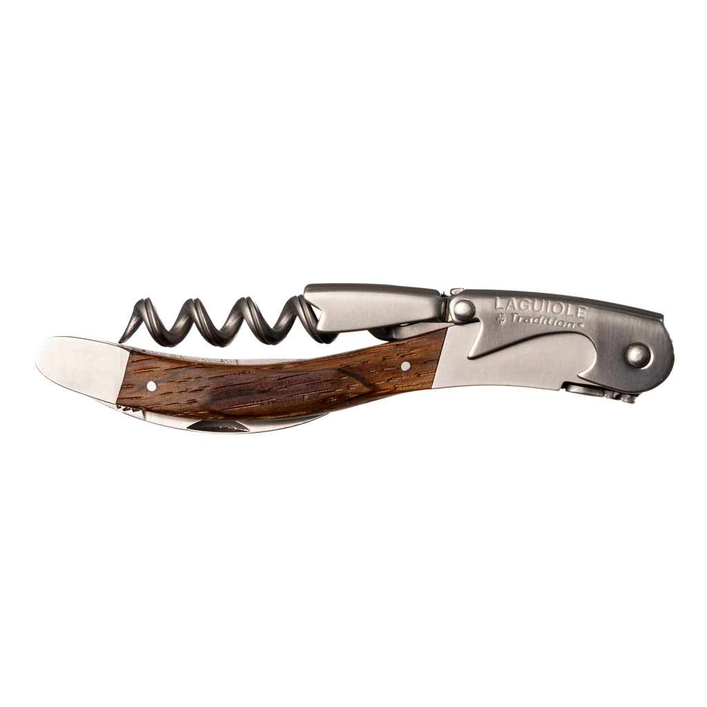 Laguiole Tradition - Double Lever Corkscrew- Reclaimed Oak Barrel Wood 10