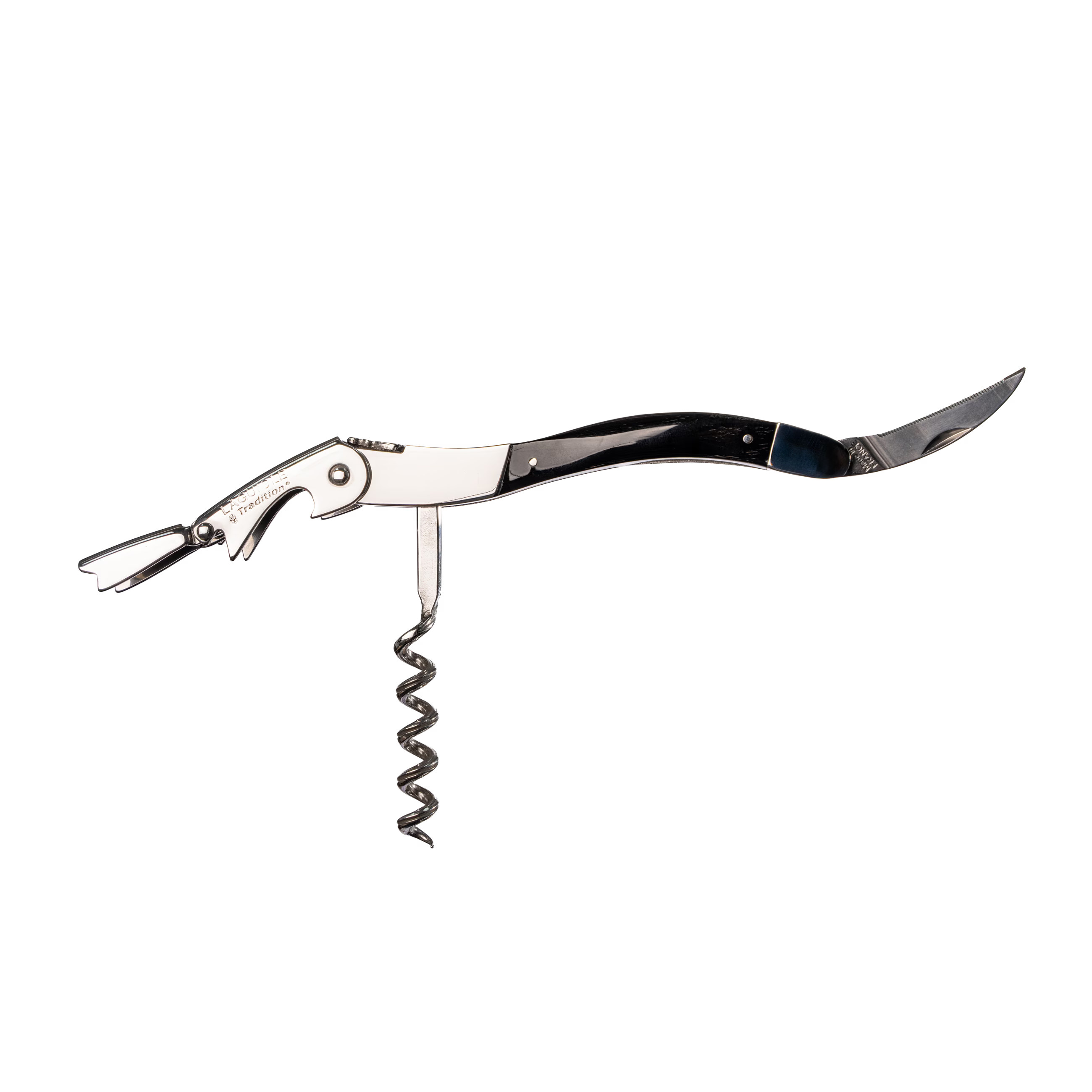 Laguiole Tradition - Double Lever Corkscrew - Black Horn