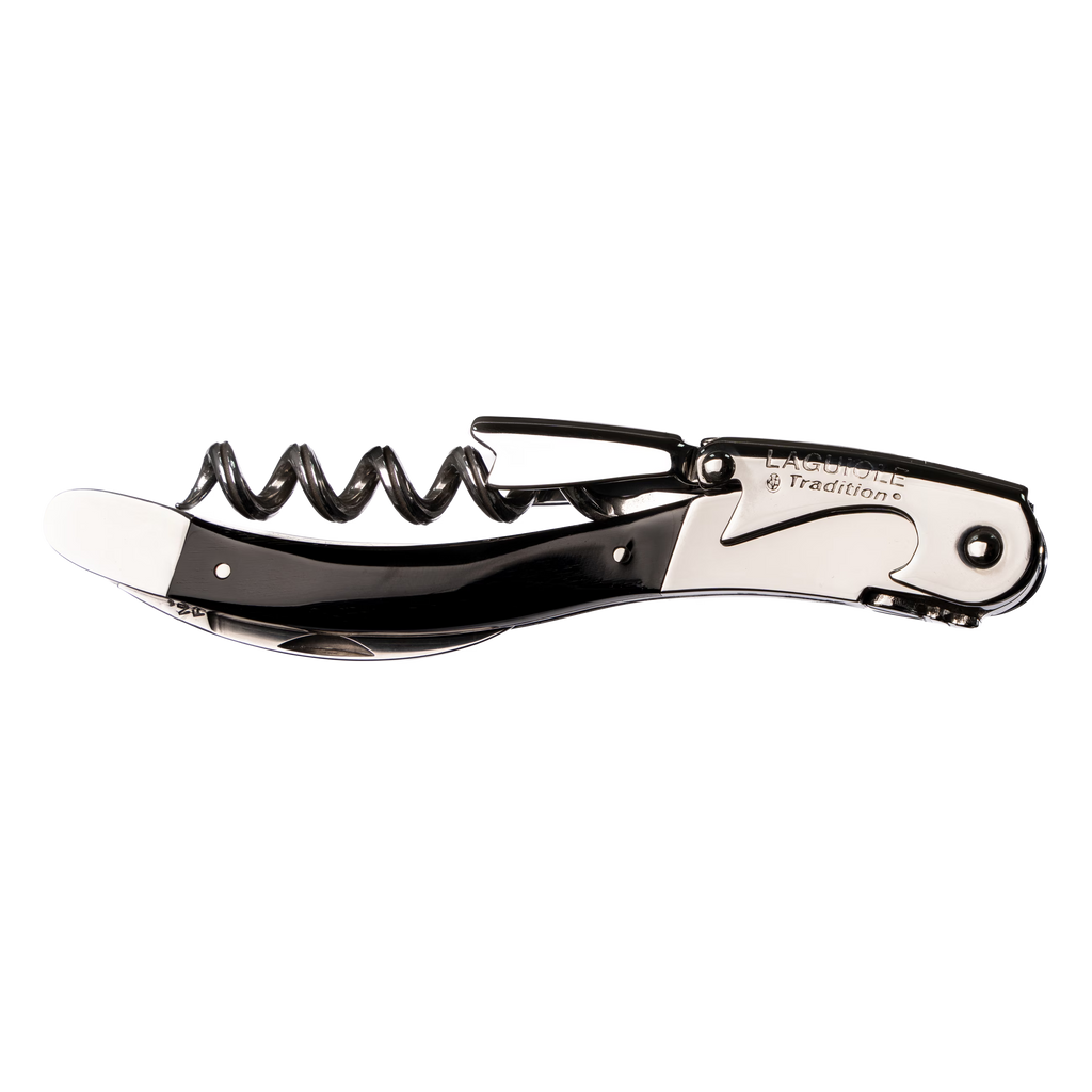 Laguiole Tradition - Double Lever Corkscrew - Black Horn