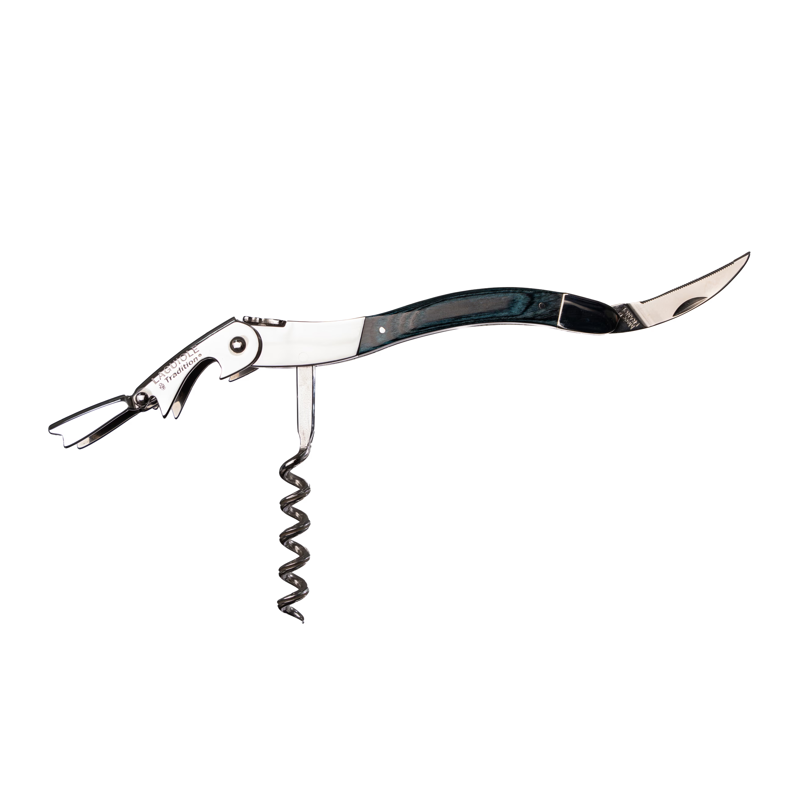 Laguiole Tradition - Double Lever Corkscrew - Blue Stamina
