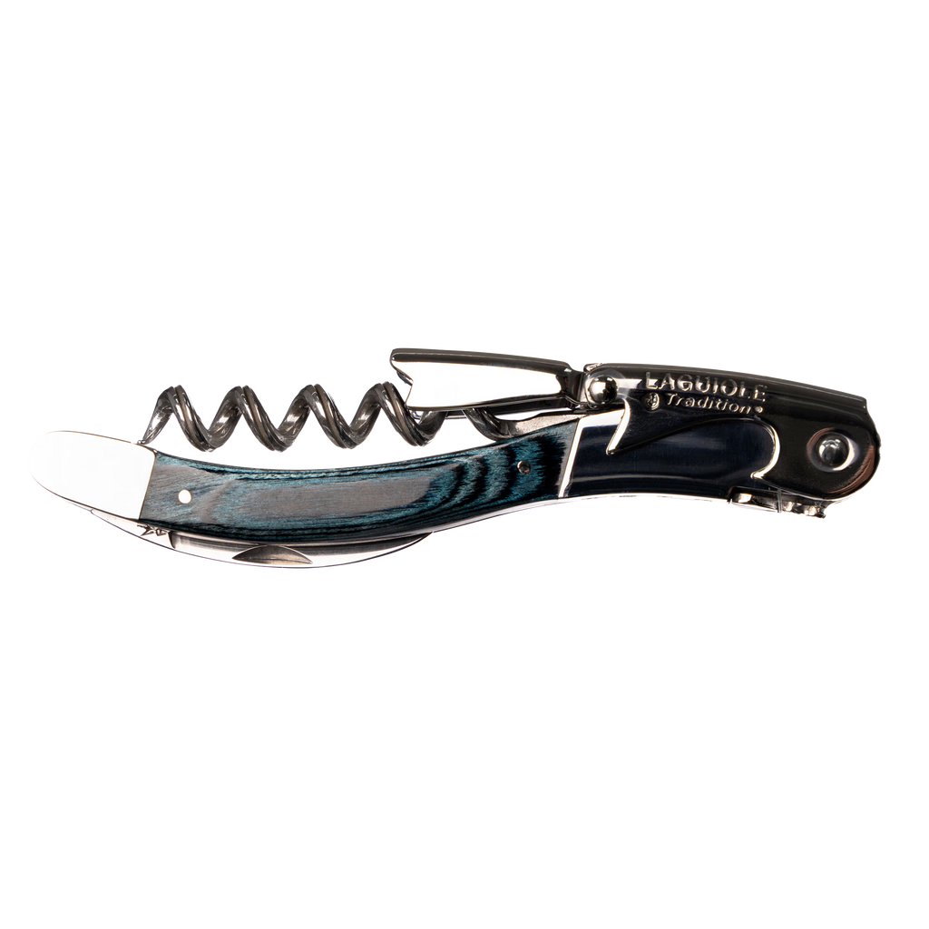 Laguiole Tradition - Double Lever Corkscrew - Blue Stamina