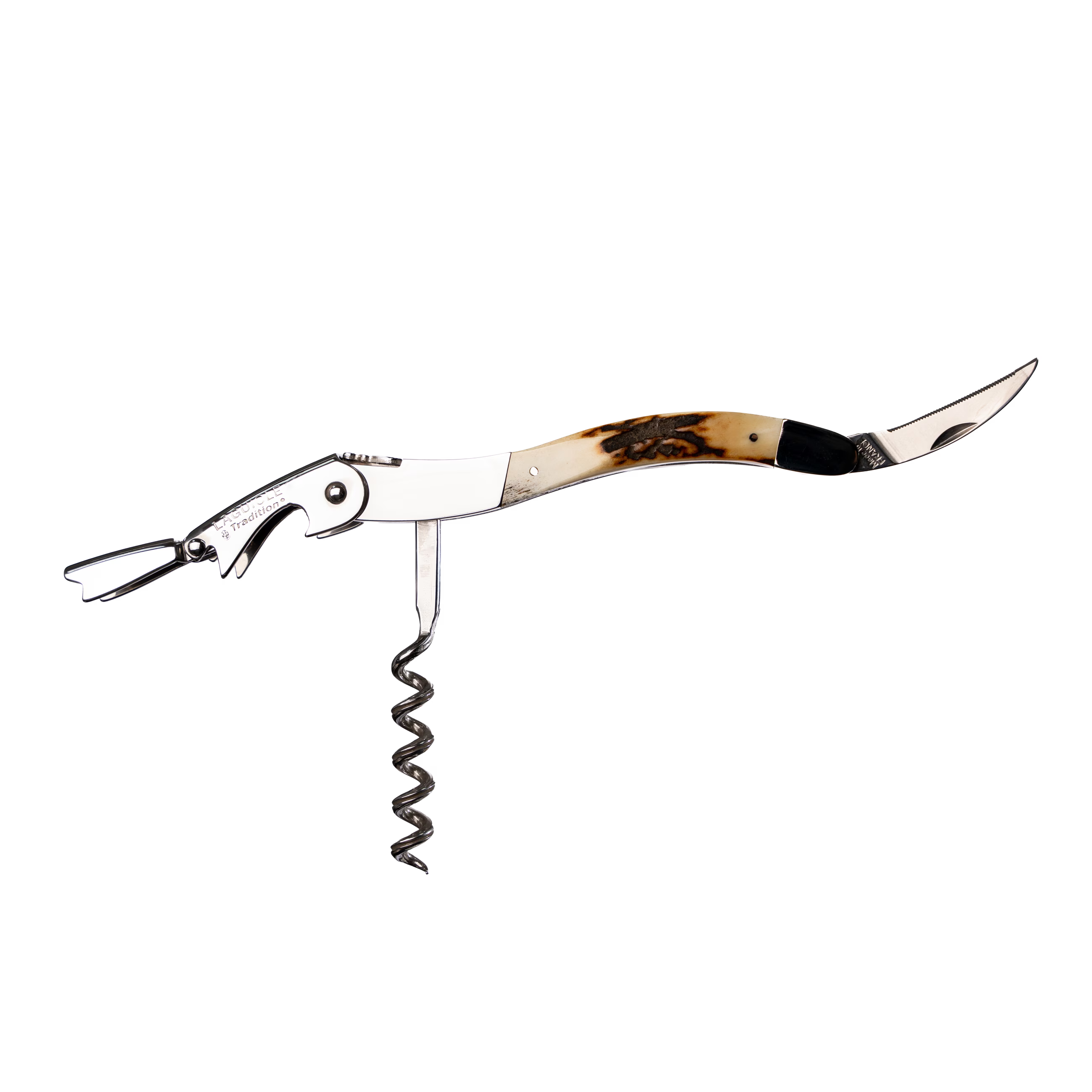 Laguiole Tradition - Double Lever Corkscrew - Deer Horn