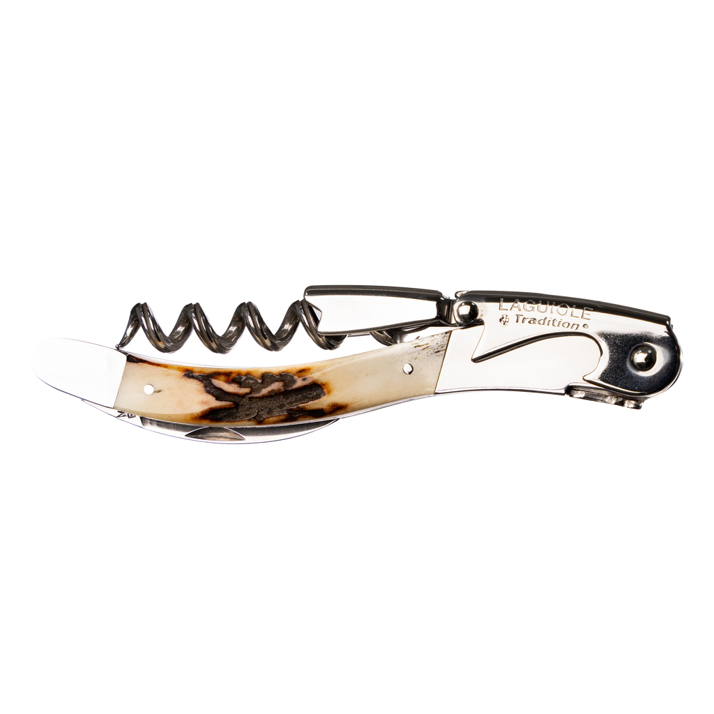 Laguiole Tradition - Double Lever Corkscrew - Deer Horn