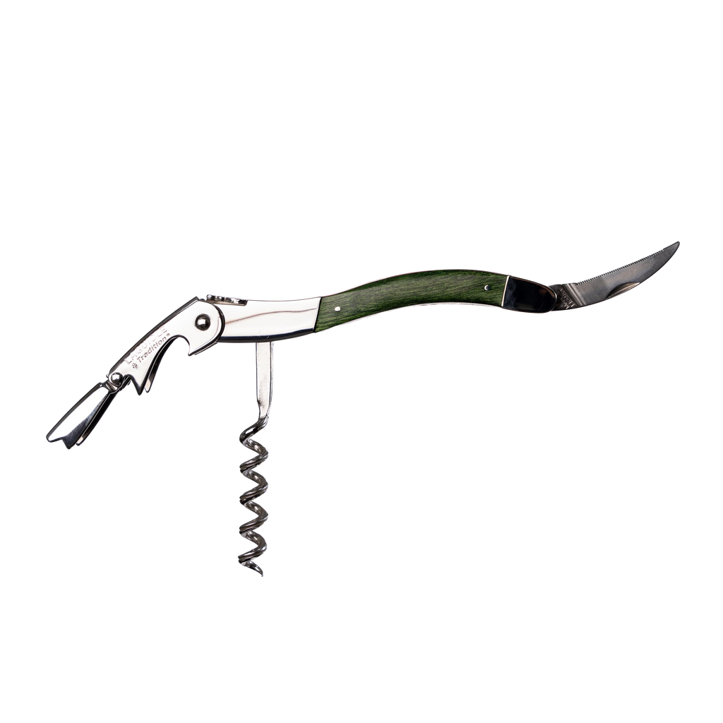 Laguiole Tradition - Double Lever Corkscrew - Green Stamina