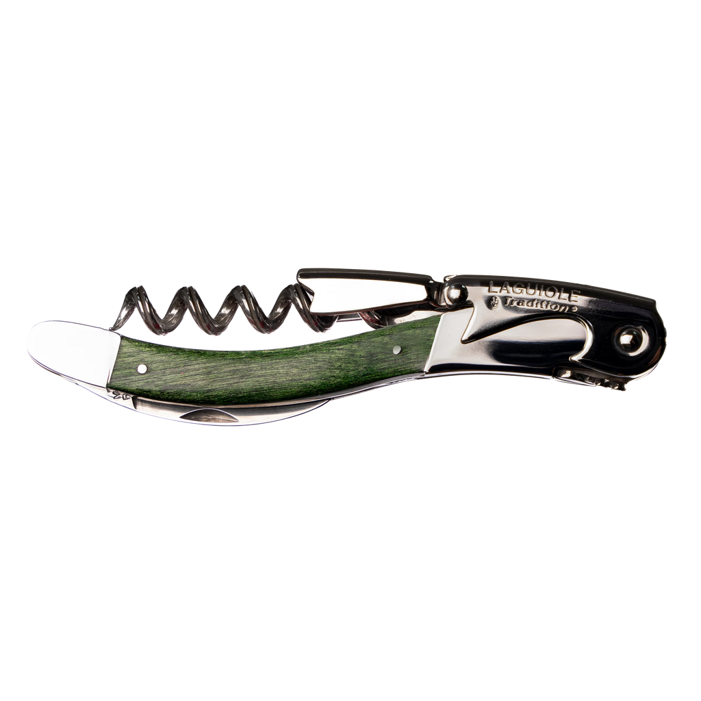 Laguiole Tradition - Double Lever Corkscrew - Green Stamina