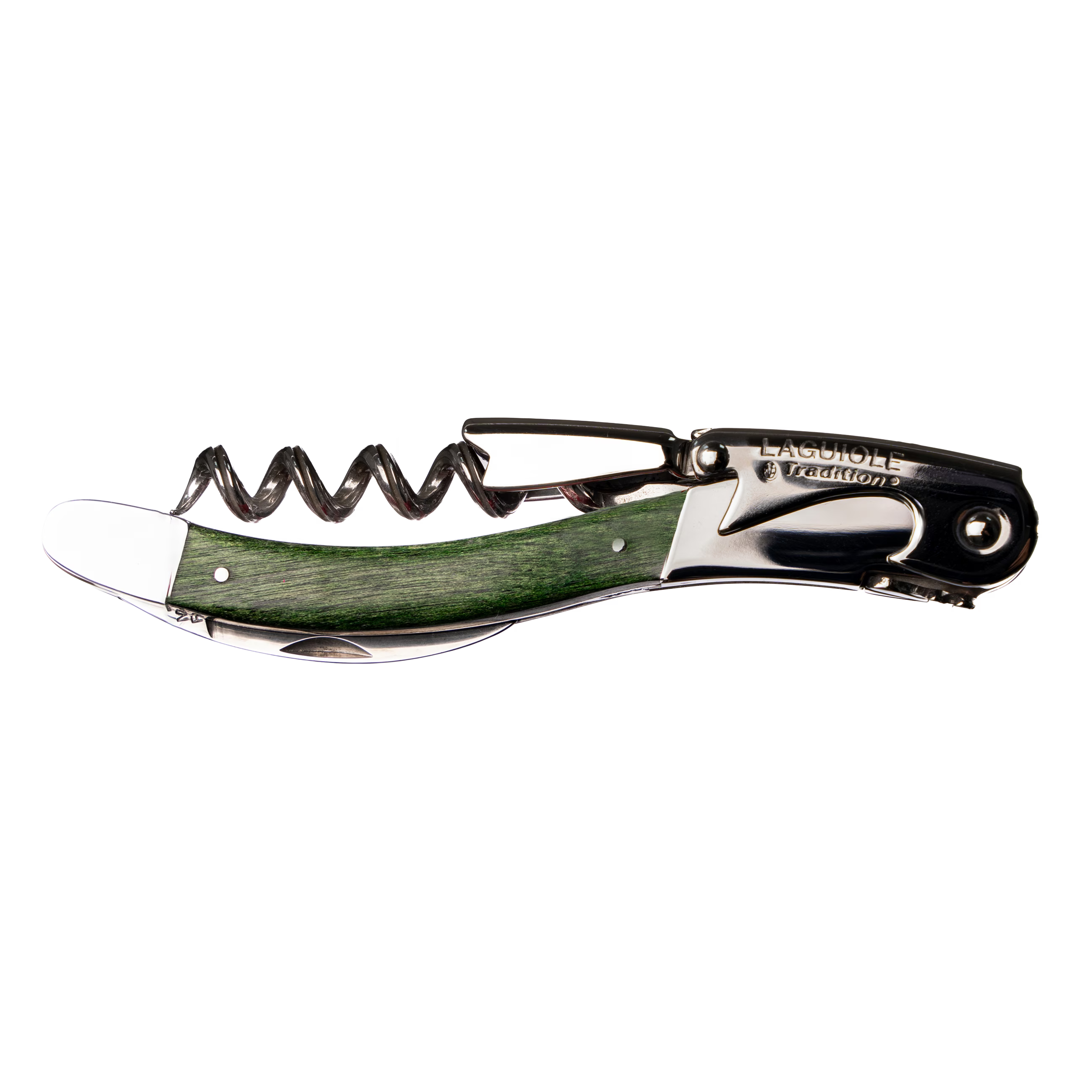 Laguiole Tradition - Double Lever Corkscrew - Green Stamina