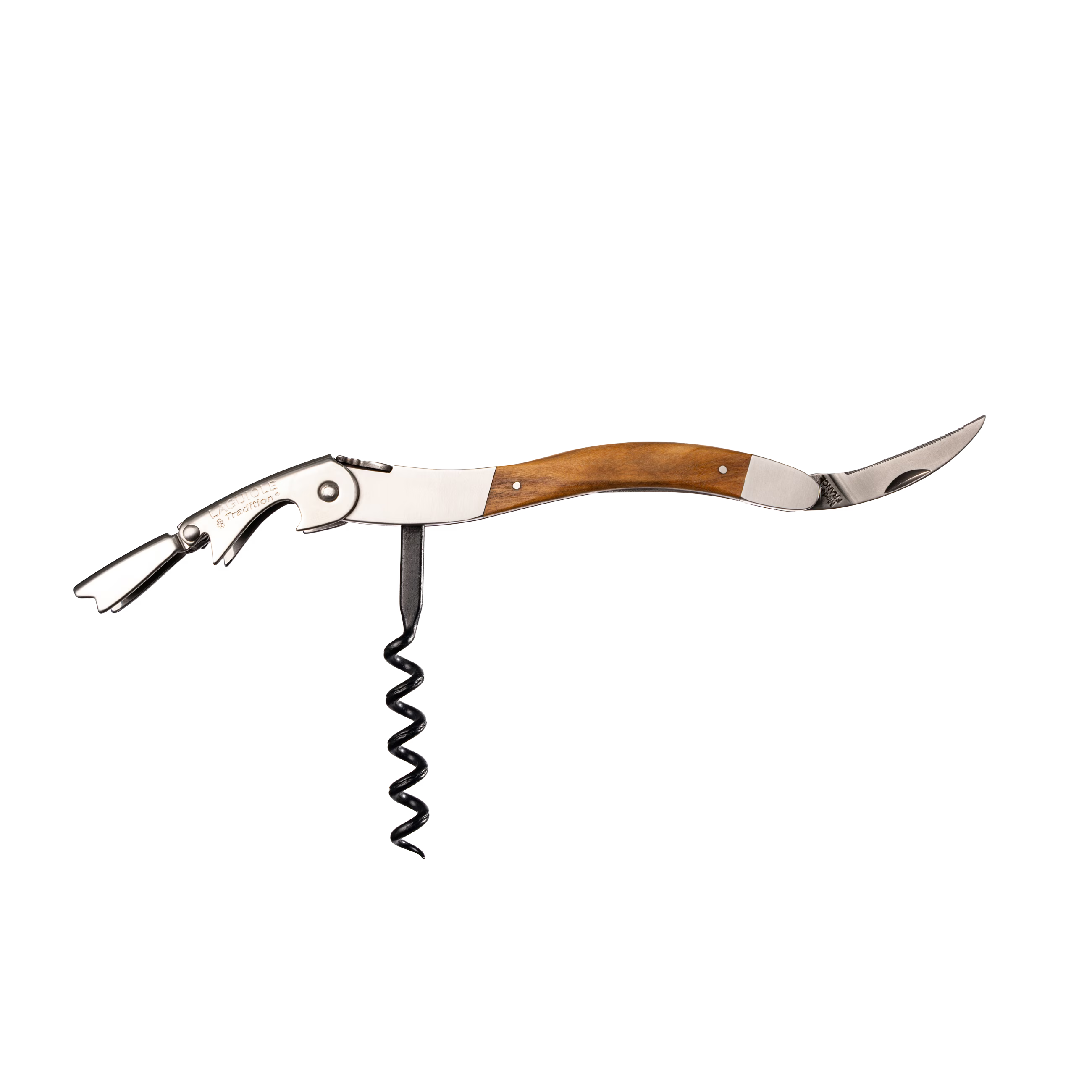 Laguiole Tradition - Double Lever Corkscrew - Olive Wood