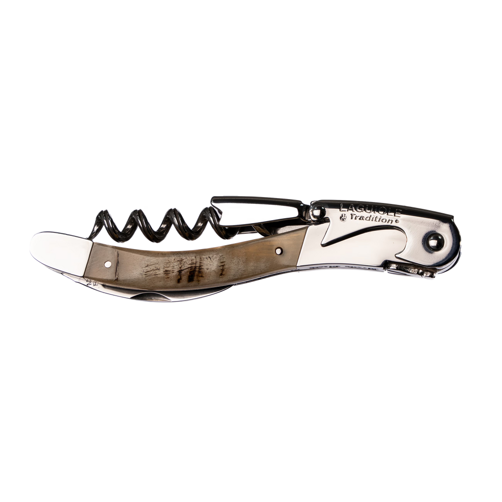 Laguiole Tradition - Double Lever Corkscrew- Levier Ram Horn