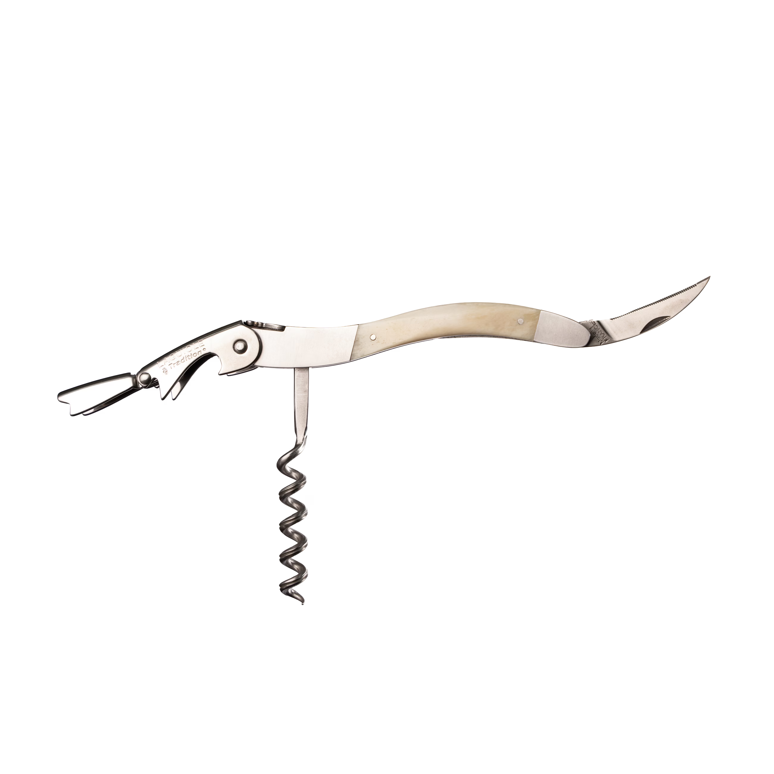 Laguiole Tradition - Double Lever Corkscrew - White Bone