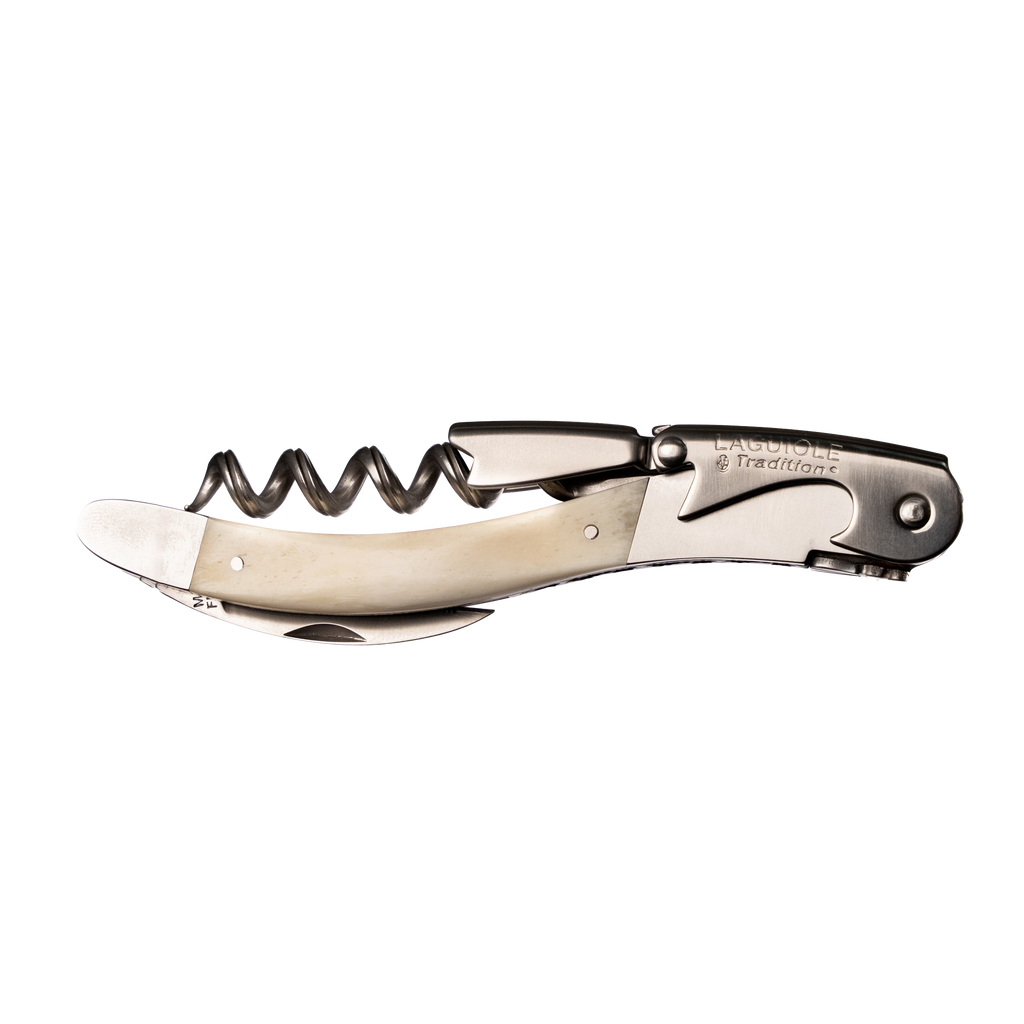 Laguiole Tradition - Double Lever Corkscrew - White Bone