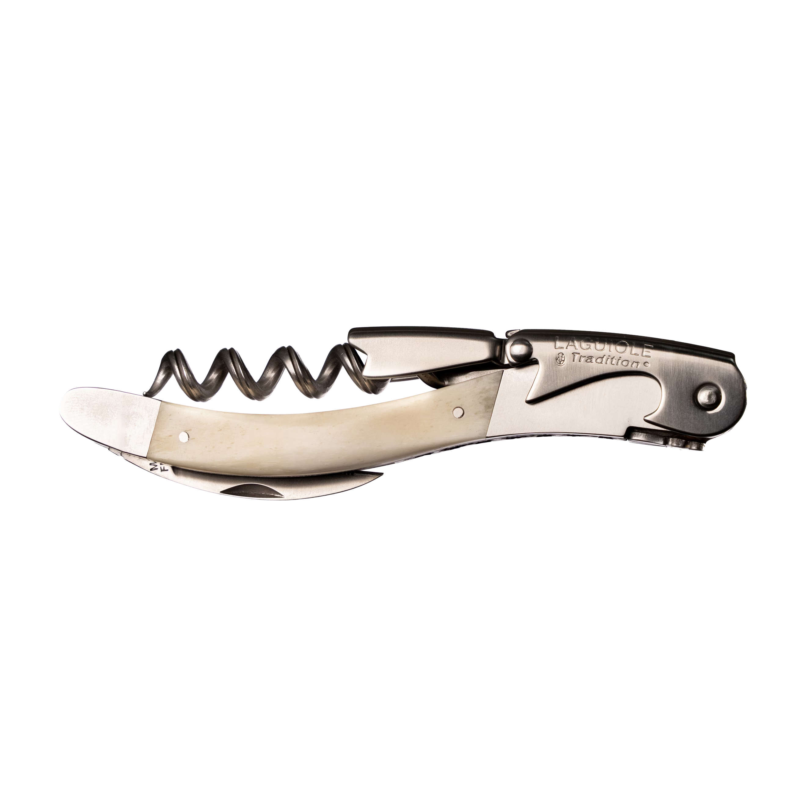Laguiole Tradition - Double Lever Corkscrew - White Bone