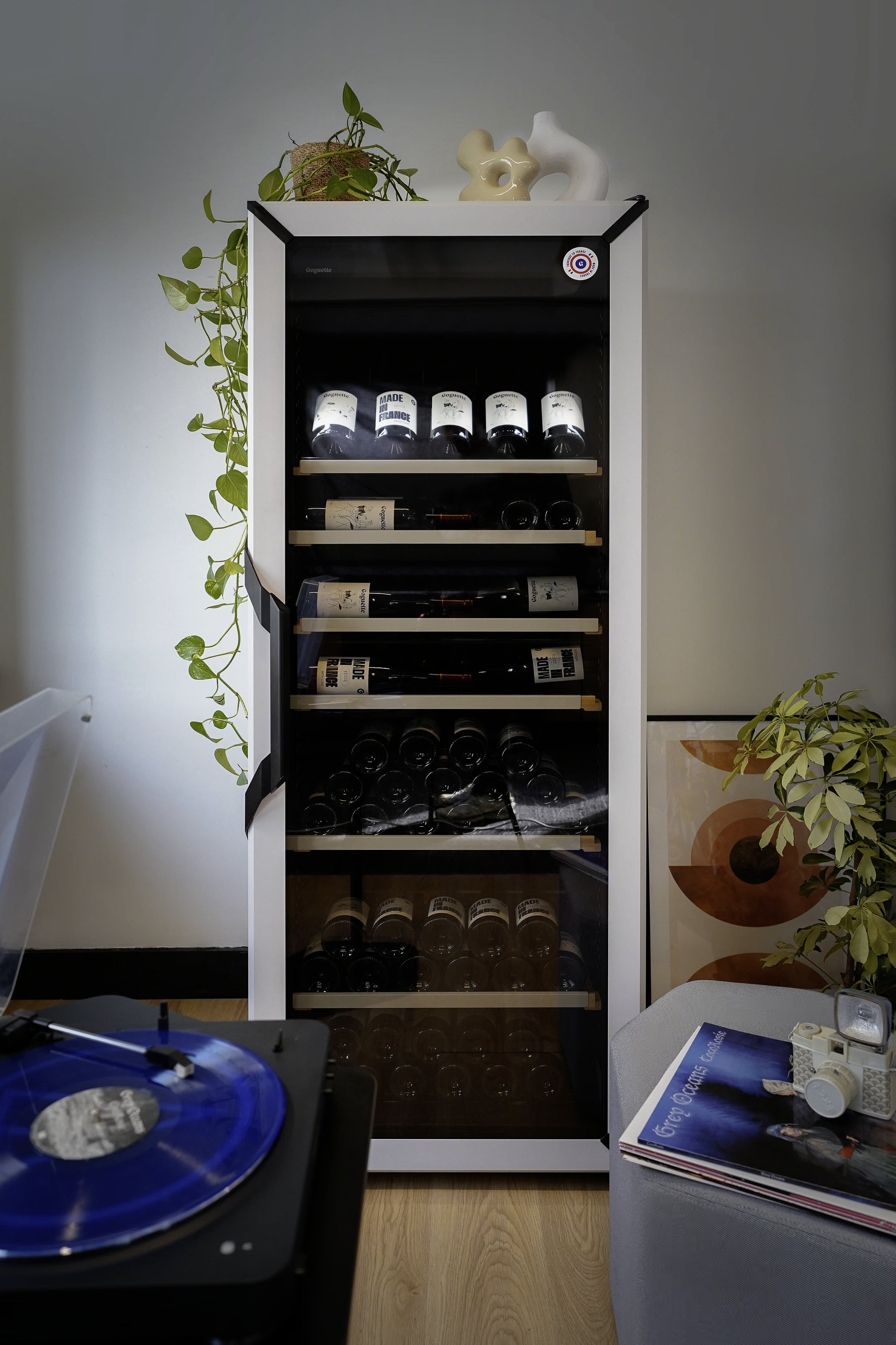 Goguette Medium Wine Cabinet 3-Temperature Glass Door White